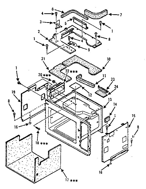 Cavity Parts-a Diagram and Parts List for 5648896280  Kenmore Microwave