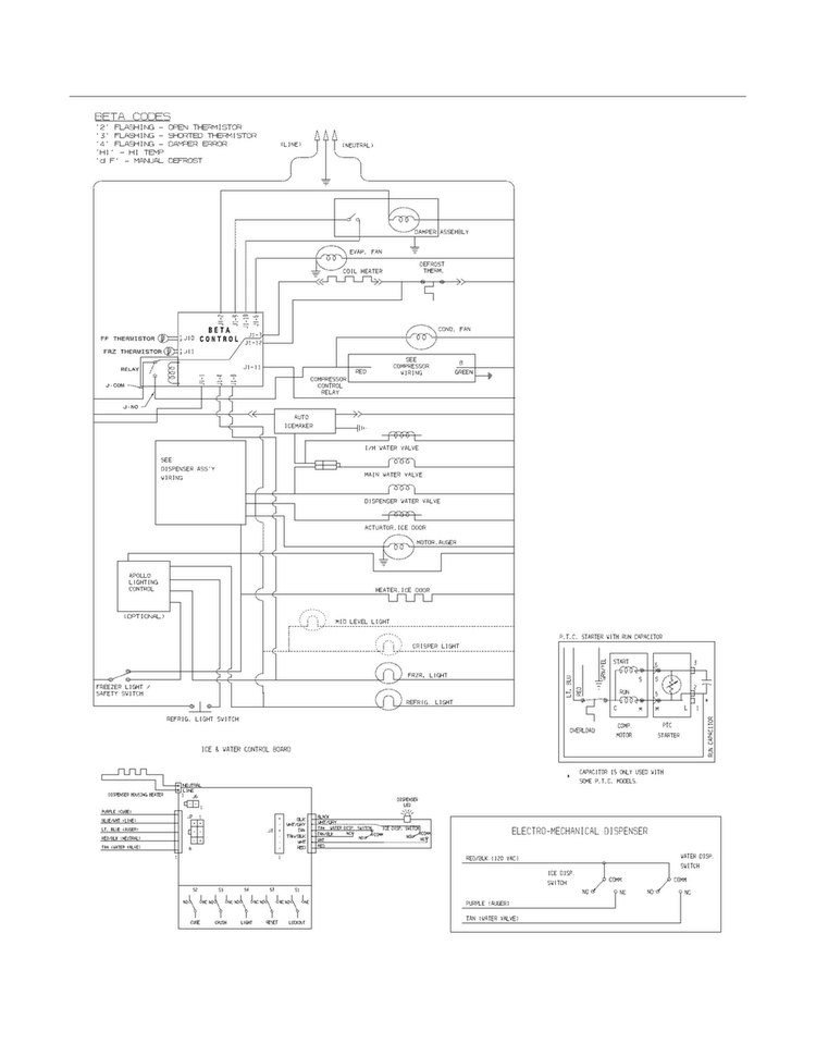Wiring Schematic Diagram and Parts List for FFHS2612LS5  Frigidaire Refrigerator