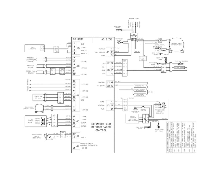 Wiring Schematic Diagram and Parts List for FGHN2866PFEA  Frigidaire Refrigerator