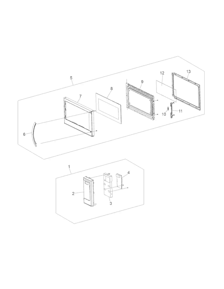 Control Panel,door,miscellaneous Diagram and Parts List for FFMV163PBA  Frigidaire Microwave
