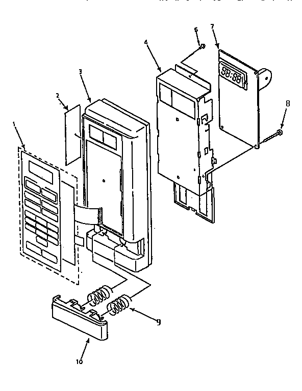 Control Panel Parts Diagram and Parts List for 56466290690  Kenmore Microwave