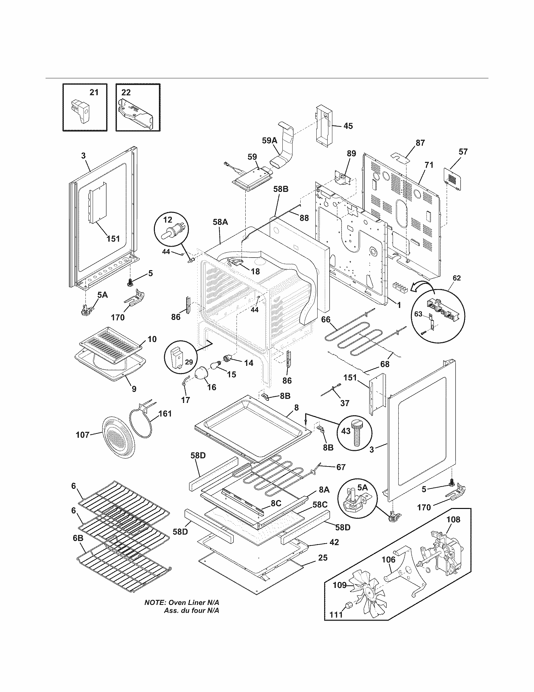 Body Diagram and Parts List for 79092803016  Kenmore Range