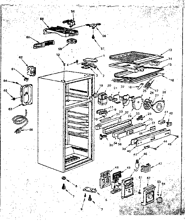 Cabinet Parts Diagram and Parts List for 5648660291  Kenmore Refrigerator