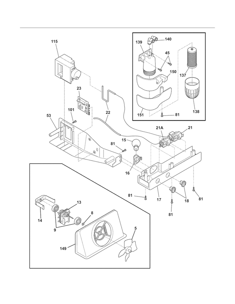 Controls Diagram and Parts List for WWSS2601KW7  Westinghouse Refrigerator