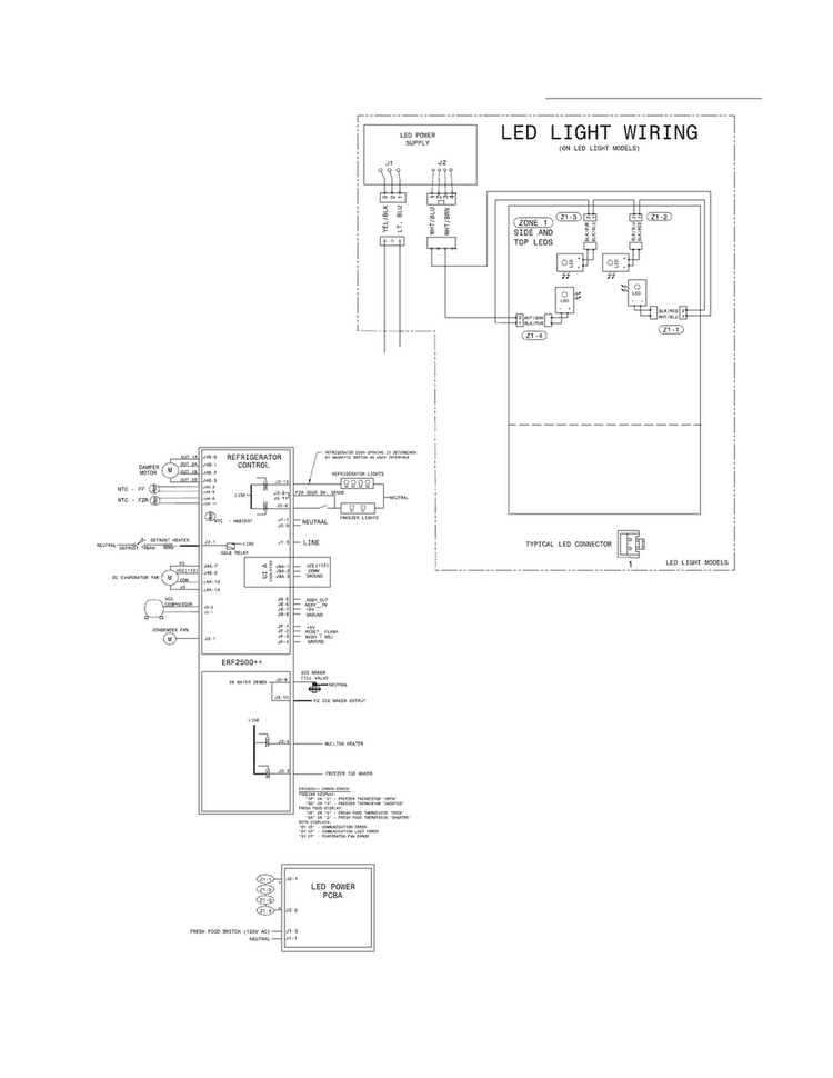 Wiring Diagram Diagram and Parts List for FPHG2399MF3  Frigidaire Refrigerator