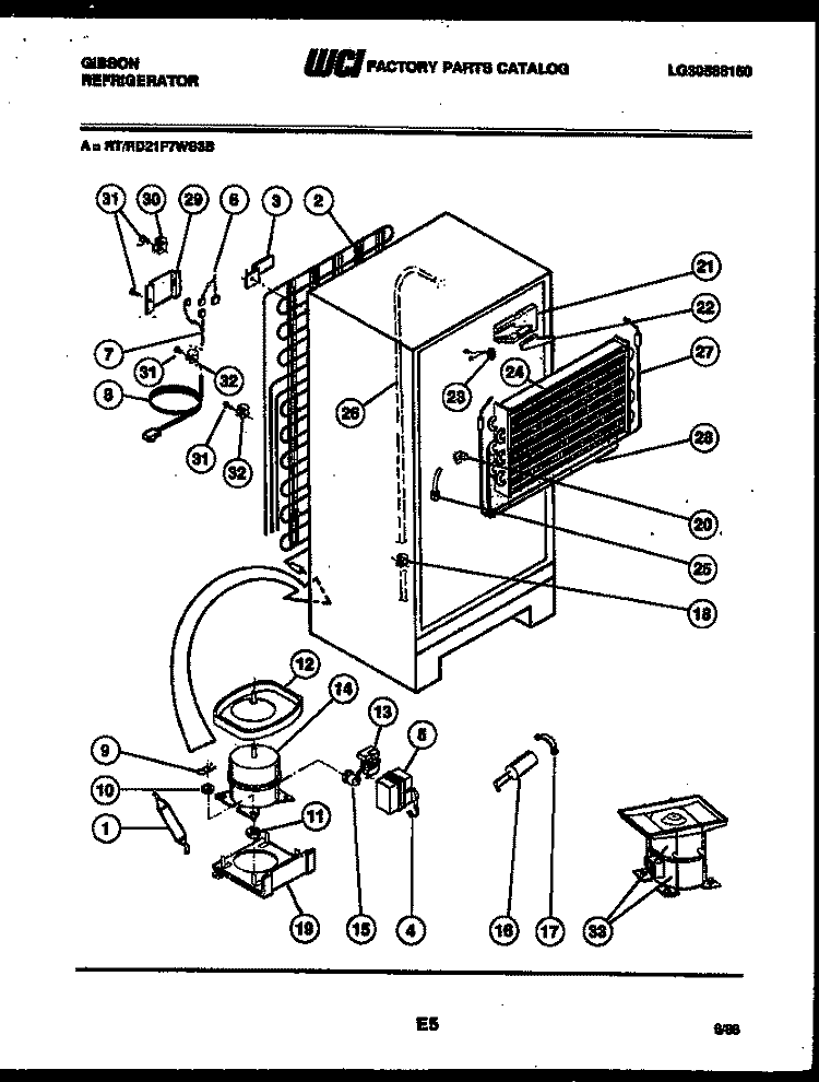 SYSTEM AND AUTOMATIC DEFROST PARTS Diagram and Parts List for RD21F7WS3B  Gibson Refrigerator