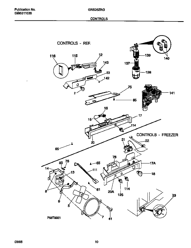 CONTROLS Diagram and Parts List for GRS26ZRGD2  Gibson Refrigerator
