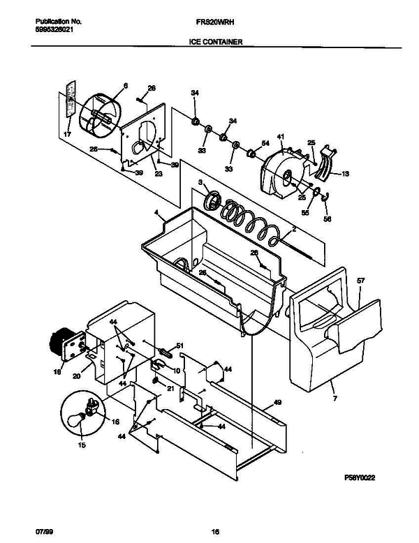 Frigidaire Frs20wrhw2 8 Diagram and Parts List for FRS20WRHW2 V2 Frigidaire Freezer