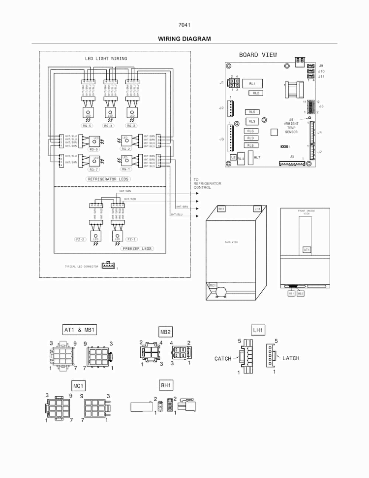 Wiring Schematic Diagram and Parts List for 2537041341A  Kenmore Refrigerator