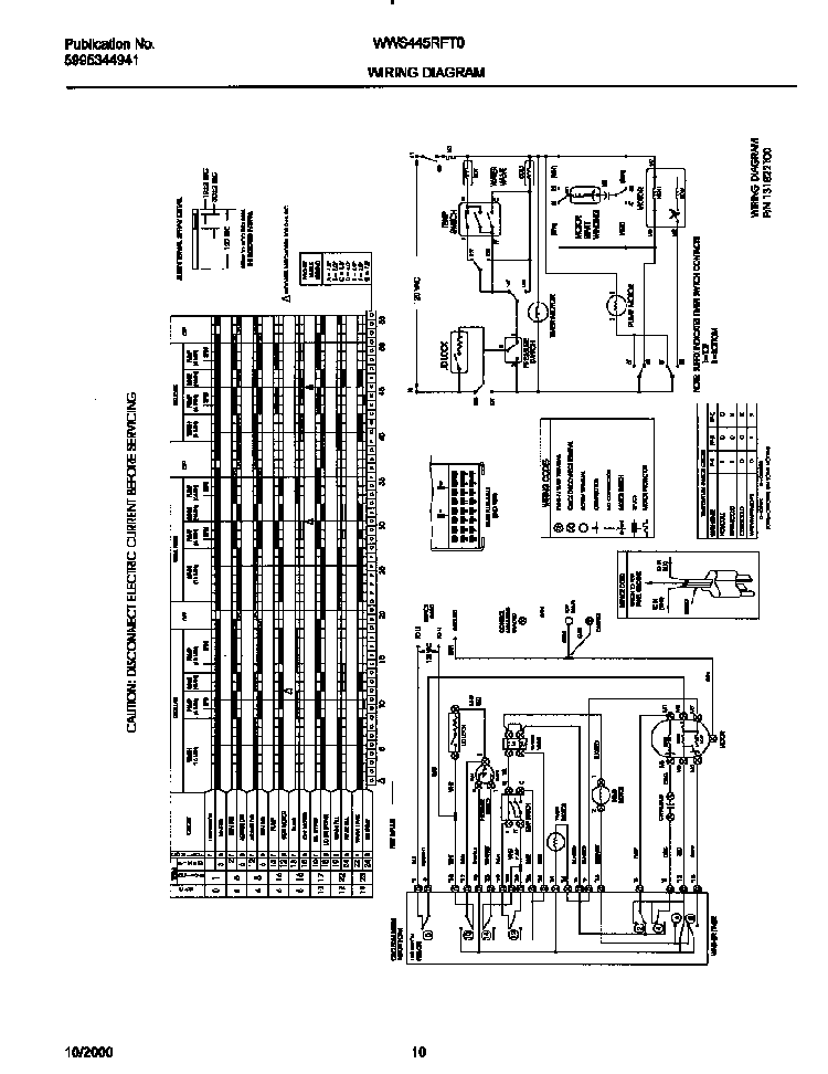 Wiring Diagram Diagram and Parts List for WWS445RFT0  Westinghouse Washer