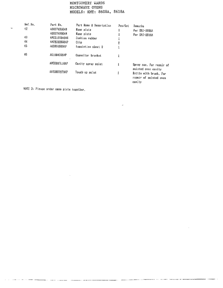 Microwave Oven Complete Page 6 Diagram and Parts List for 8608A  Frigidaire Microwave
