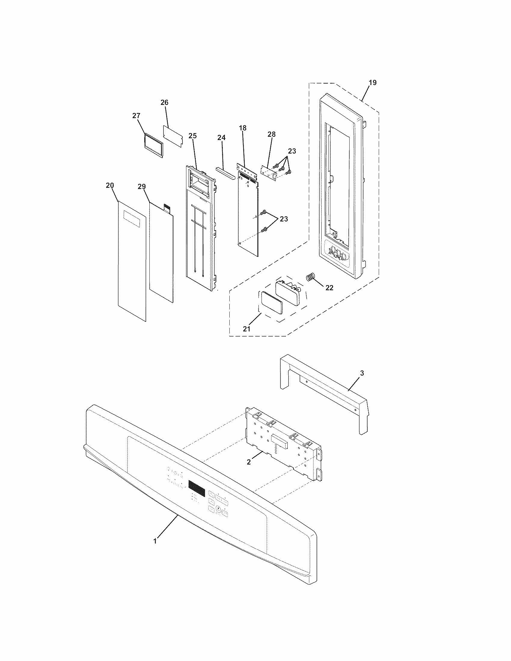 Control Panel Diagram and Parts List for 79048842900  Kenmore Microwave