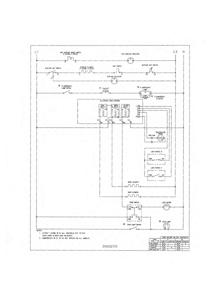 Wiring Diagram Diagram and Parts List for FEF365CGSD  Frigidaire Range