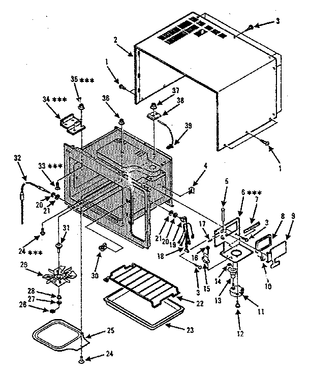 Cavity Parts-c Diagram and Parts List for 5648896280  Kenmore Microwave