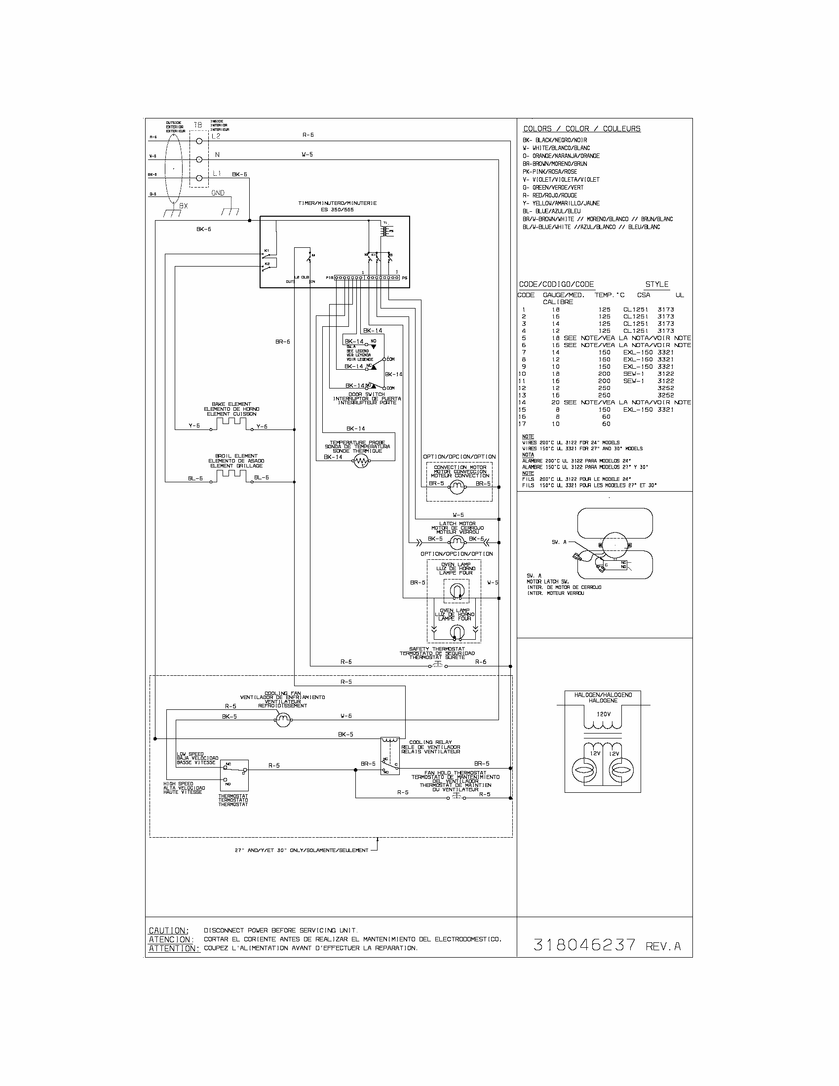 Wiring Diagram Diagram and Parts List for 79047833403  Kenmore Wall Oven