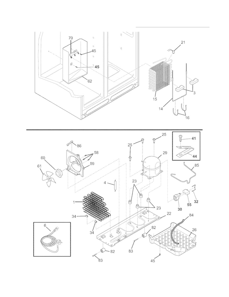 System Diagram and Parts List for LGUS2642LP2  Frigidaire Refrigerator