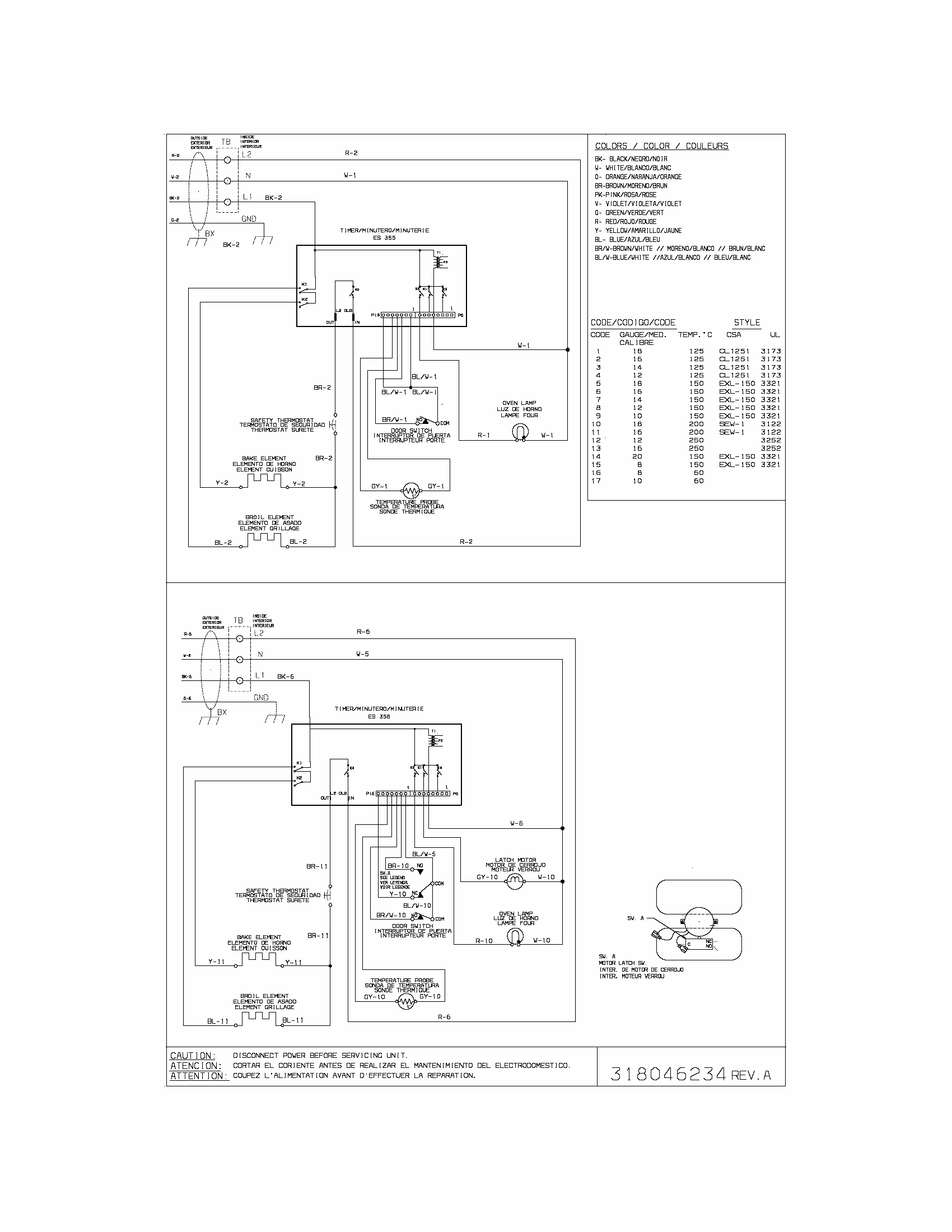 Wiring Diagram Diagram and Parts List for 79040192401  Kenmore Wall Oven
