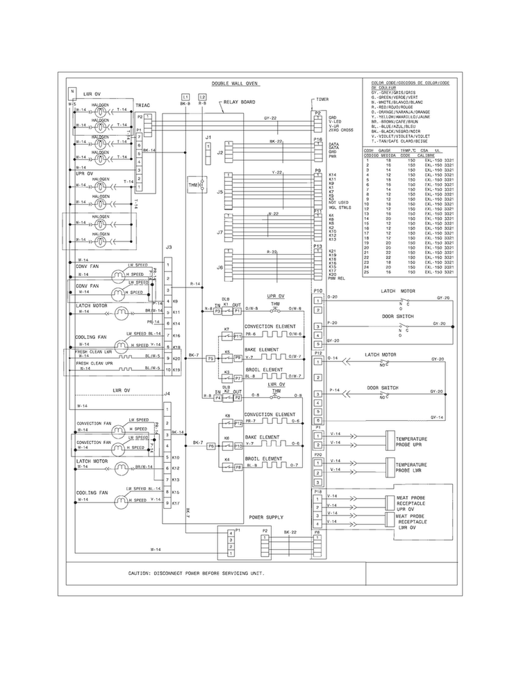 Wiring Diagram Diagram and Parts List for EW30EW65PSB  Electrolux Wall Oven
