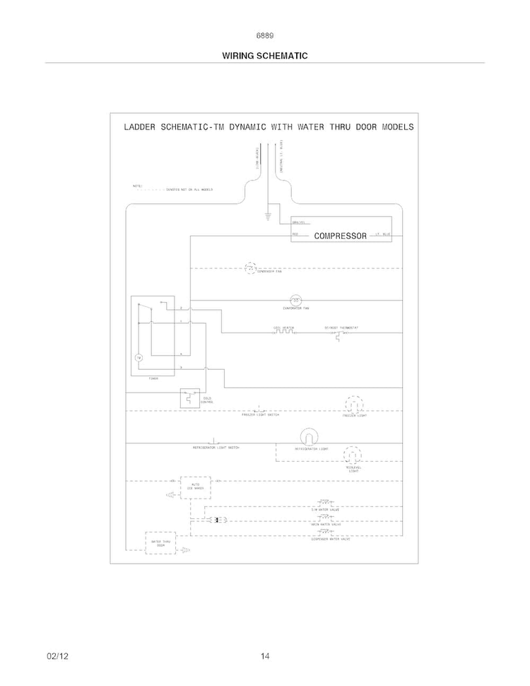 Wiring Schematic Diagram and Parts List for 25368894012  Kenmore Refrigerator