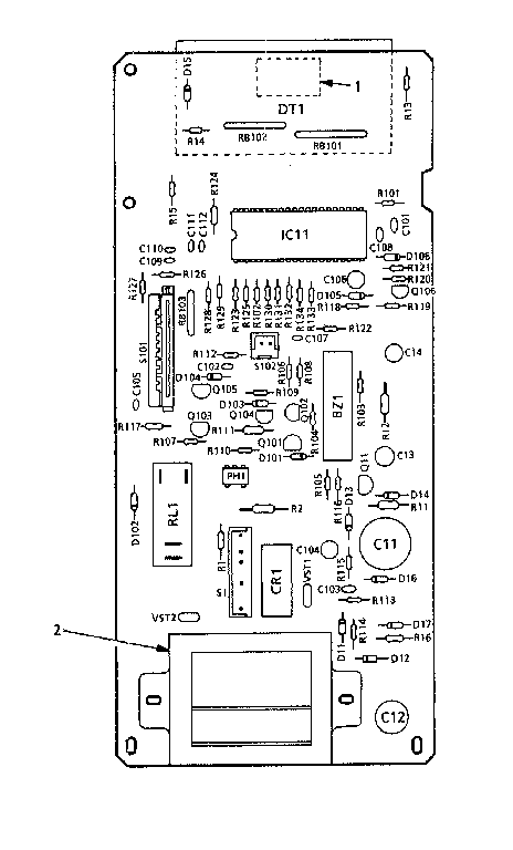 Power And Control Circuit Board Diagram and Parts List for 5648804180  Kenmore Microwave