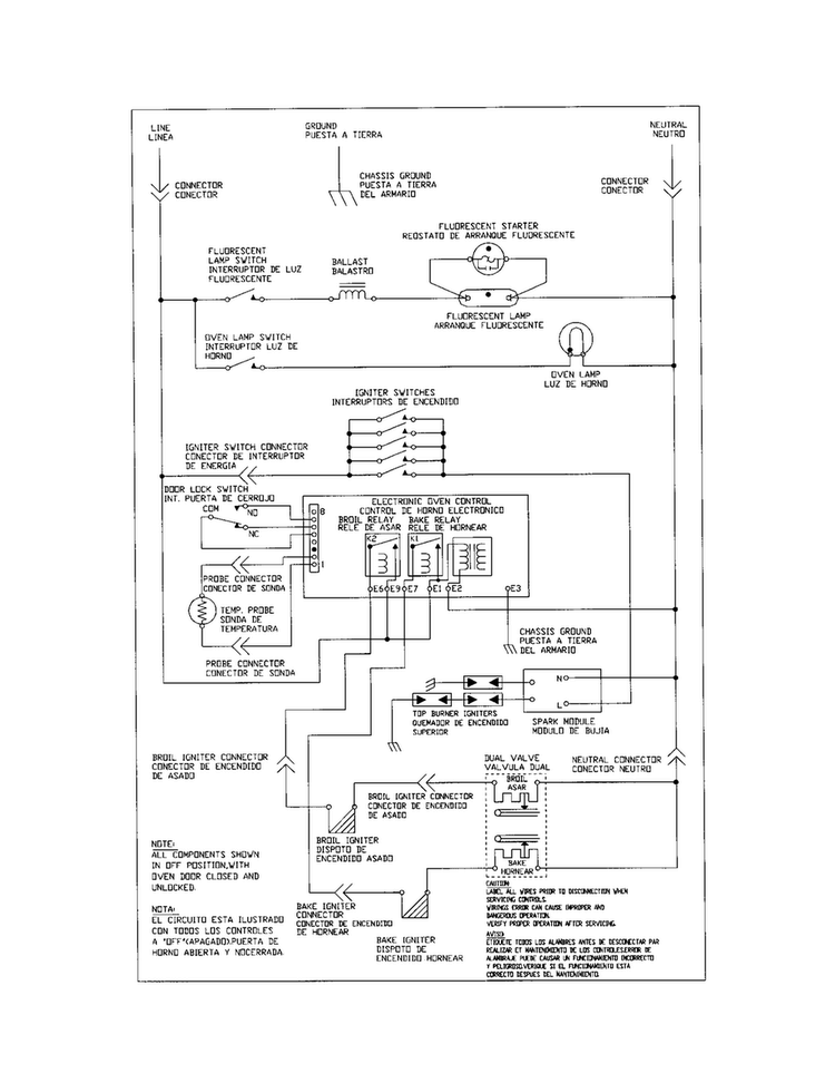 Wiring Diagram Diagram and Parts List for TGF657BFD5  Tappan Range
