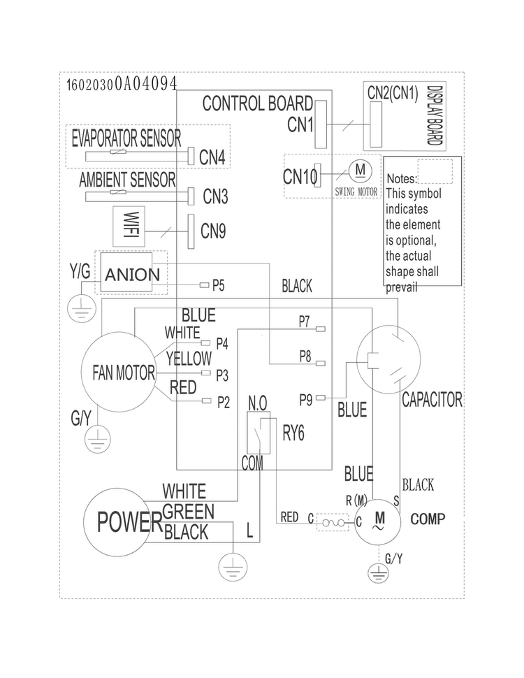 Wiring Diagram Diagram and Parts List for FFRC0833R13  Frigidaire Air Conditioner