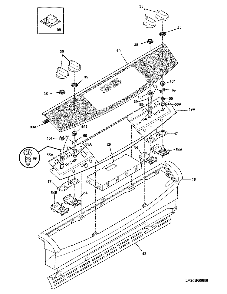 BACKGUARD Diagram and Parts List for CPLES399EC6  Frigidaire Wall Oven