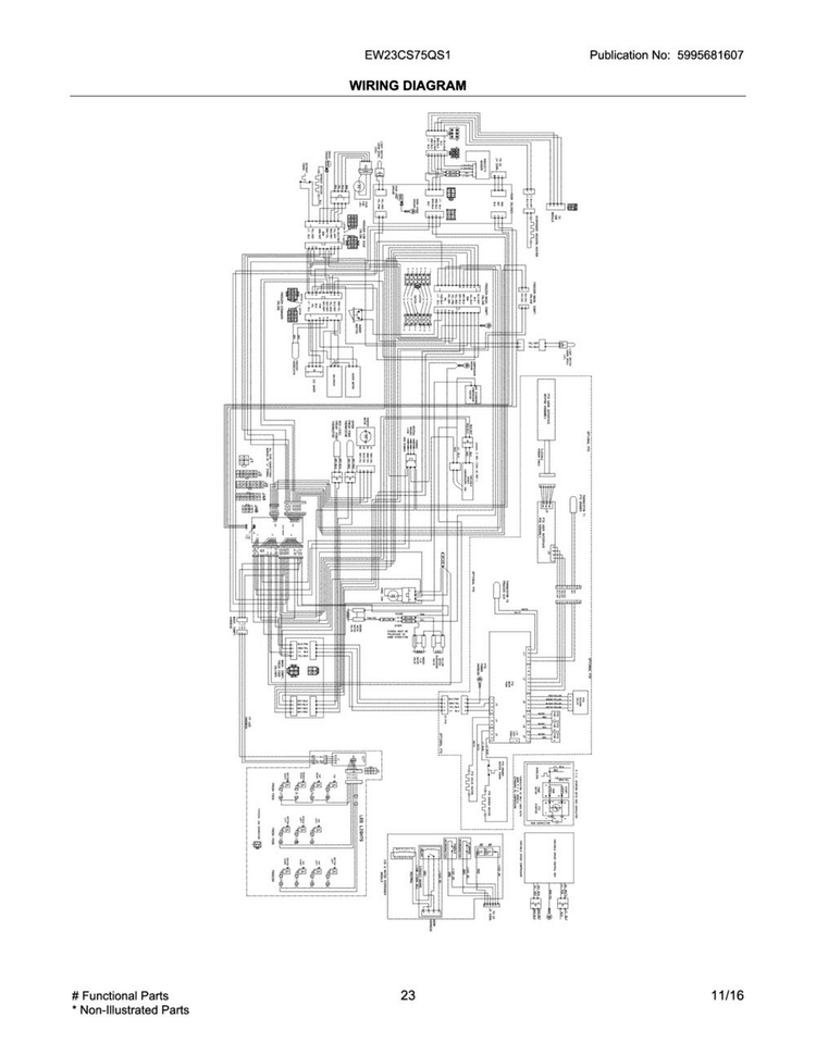 Wiring Diagram Diagram and Parts List for EW23CS75QS1  Electrolux Refrigerator