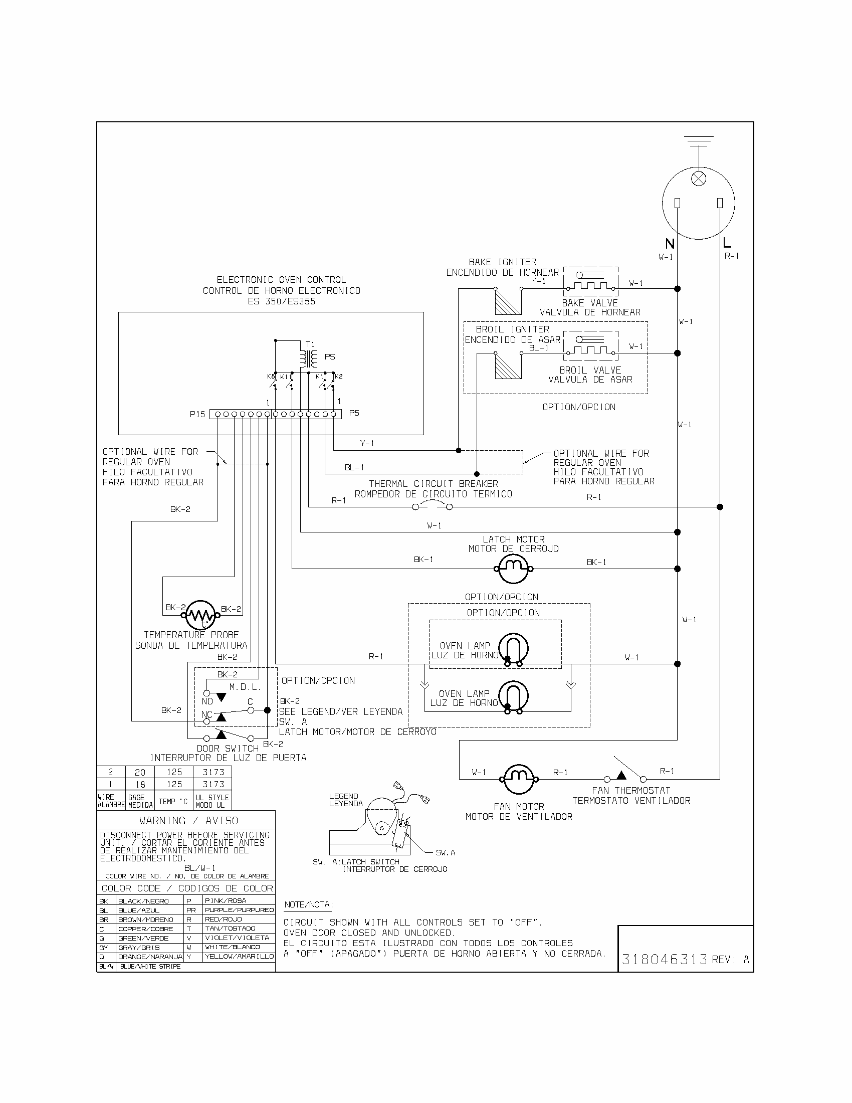 Wiring Diagram Diagram and Parts List for 79030179400  Kenmore Wall Oven