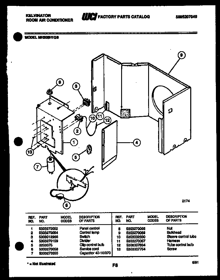 SYSTEM PARTS Diagram and Parts List for MH208H1QB  Kelvinator Air Conditioner