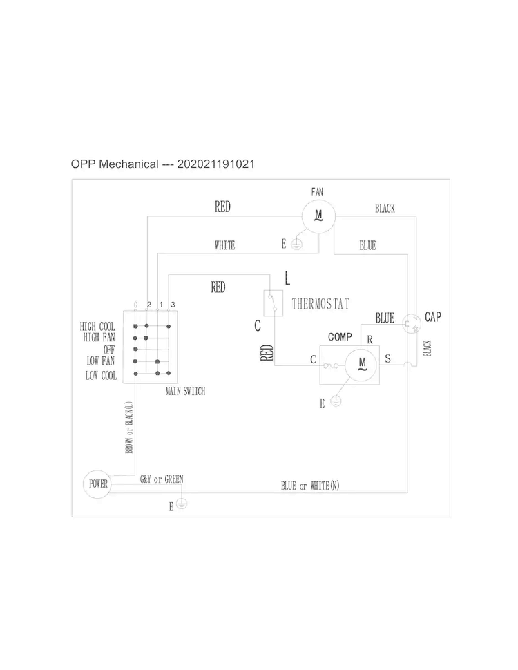 Wiring Diagram Diagram and Parts List for FFRA0511R13  Frigidaire Air Conditioner