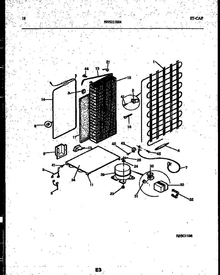 SYSTEM AND AUTOMATIC DEFROST PARTS Diagram and Parts List for 95-2491-23-00  Tappan Refrigerator