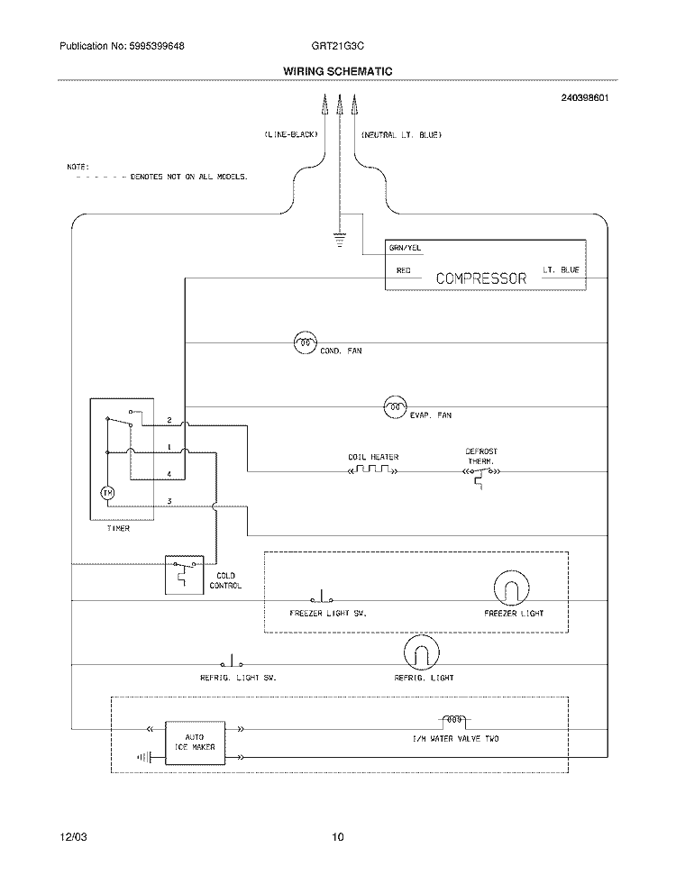 WIRING SCHEMATIC Diagram and Parts List for GRT21G3CQ2  Gibson Refrigerator