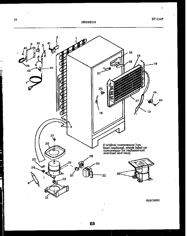SYSTEM AND AUTOMATIC DEFROST PARTS Diagram and Parts List for FPCE21TRW0  Frigidaire Refrigerator