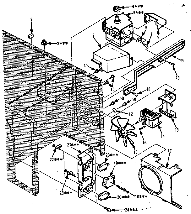 Switches And Microwave Parts Diagram and Parts List for 5648898610  Kenmore Microwave