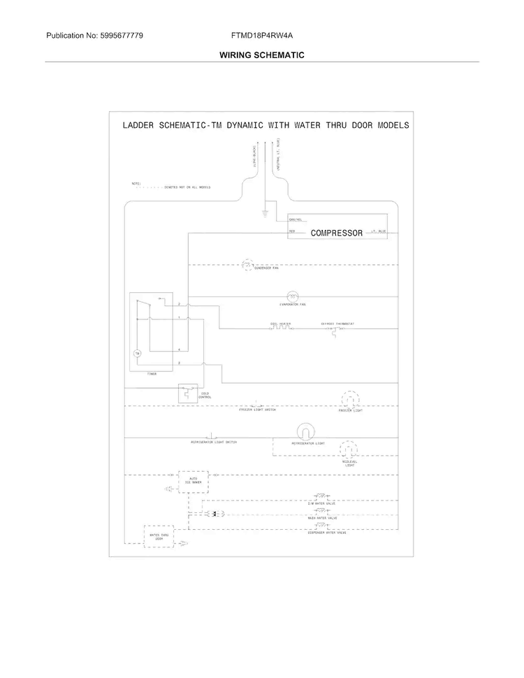 Wiring Schematic Diagram and Parts List for FTMD18P4RW4A  Frigidaire Refrigerator