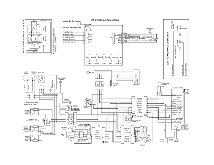 Wiring Diagram Diagram and Parts List for FFHS2311PFEA  Frigidaire Refrigerator