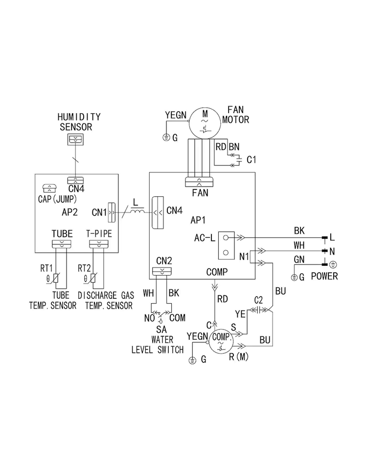 Wiring Diagram Diagram and Parts List for FAD954DWD0  Frigidaire Dehumidifier