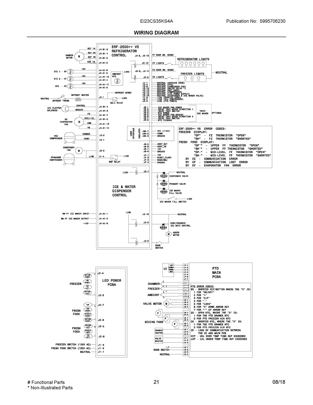 Wiring Diagram Diagram and Parts List for EI23CS35KS4A  Frigidaire Refrigerator