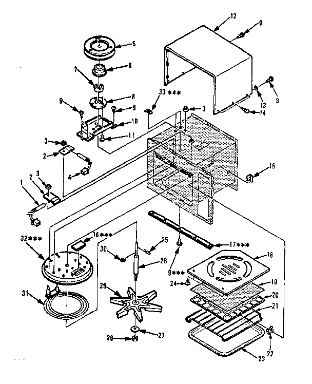 Cavity Parts-b Diagram and Parts List for 5648796381  Kenmore Microwave