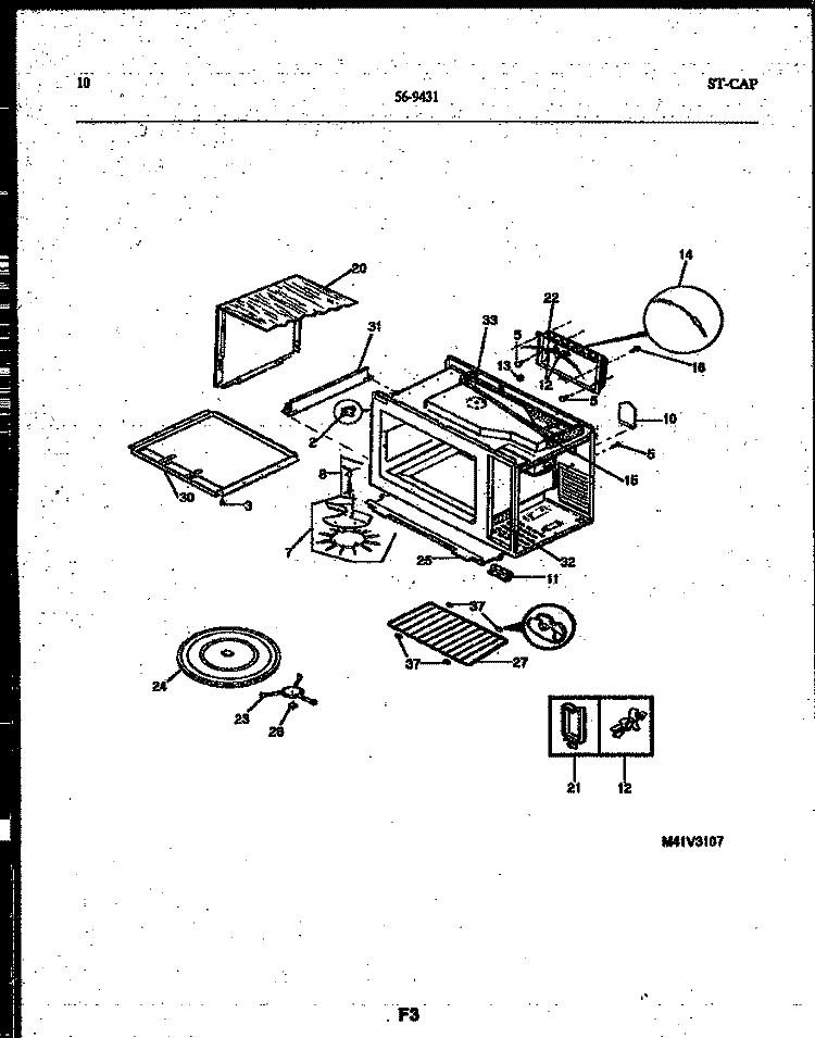 WRAPPER AND BODY PARTS Diagram and Parts List for 56-9431-10-02  Tappan Microwave