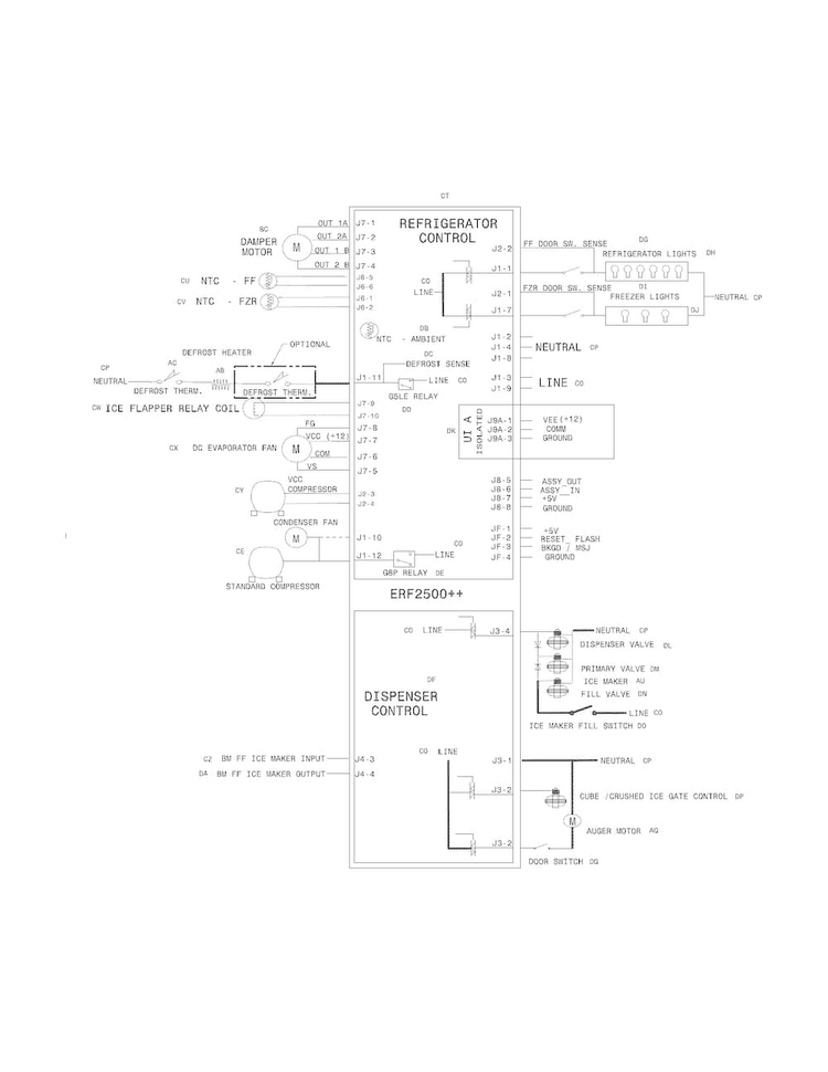Wiring Diagram Diagram and Parts List for FPHC2399PF5  Frigidaire Refrigerator