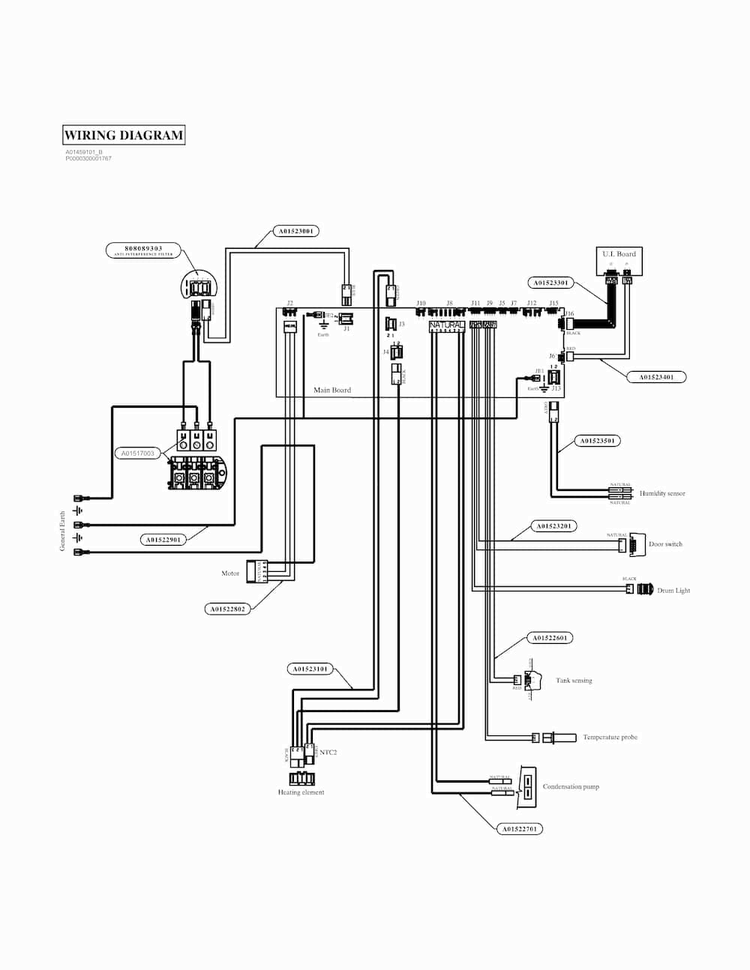 Wiring Diagram Diagram and Parts List for EIED2CAQSW00  Electrolux Dryer