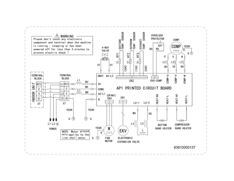 Wiring Diagram Diagram and Parts List for FFHP093CS20  Frigidaire Air Conditioner