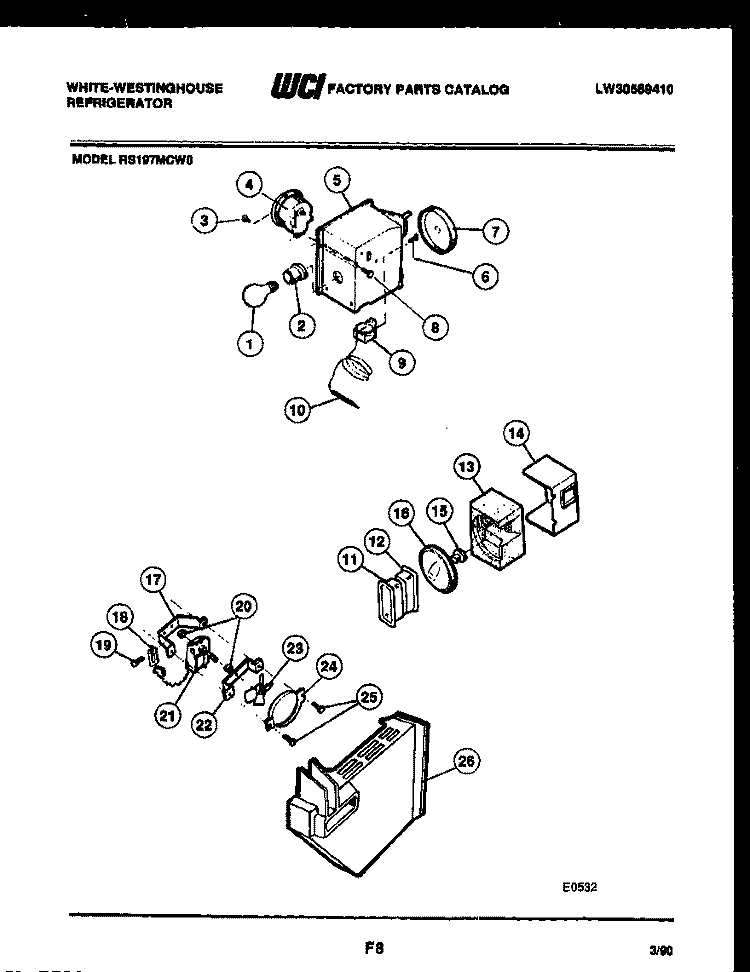 REFRIGERATOR CONTROL ASSEMBLY, DAMP Diagram and Parts List for RS197MCD0  Frigidaire Refrigerator