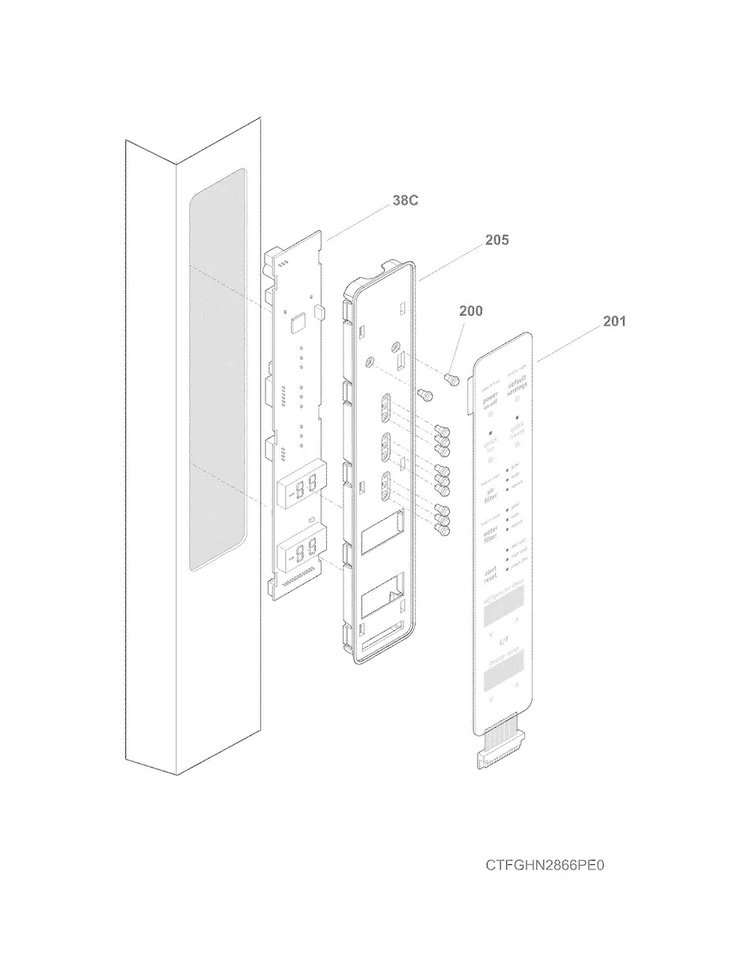 Controls Diagram and Parts List for 25370419410  Kenmore Refrigerator