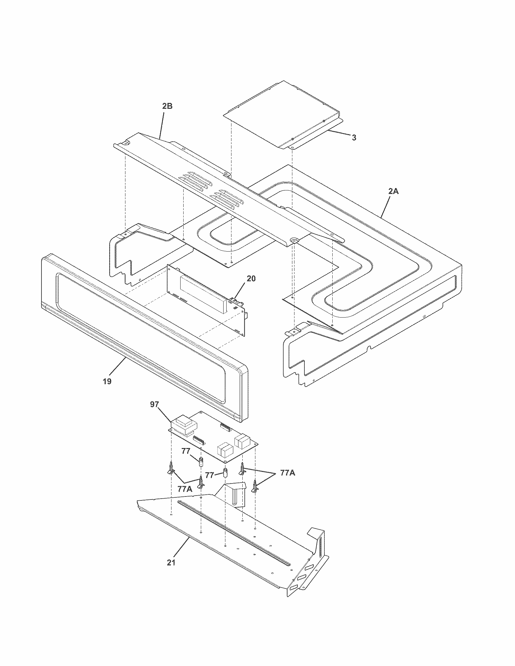 Control Panel Diagram and Parts List for 79049413312  Kenmore Wall Oven