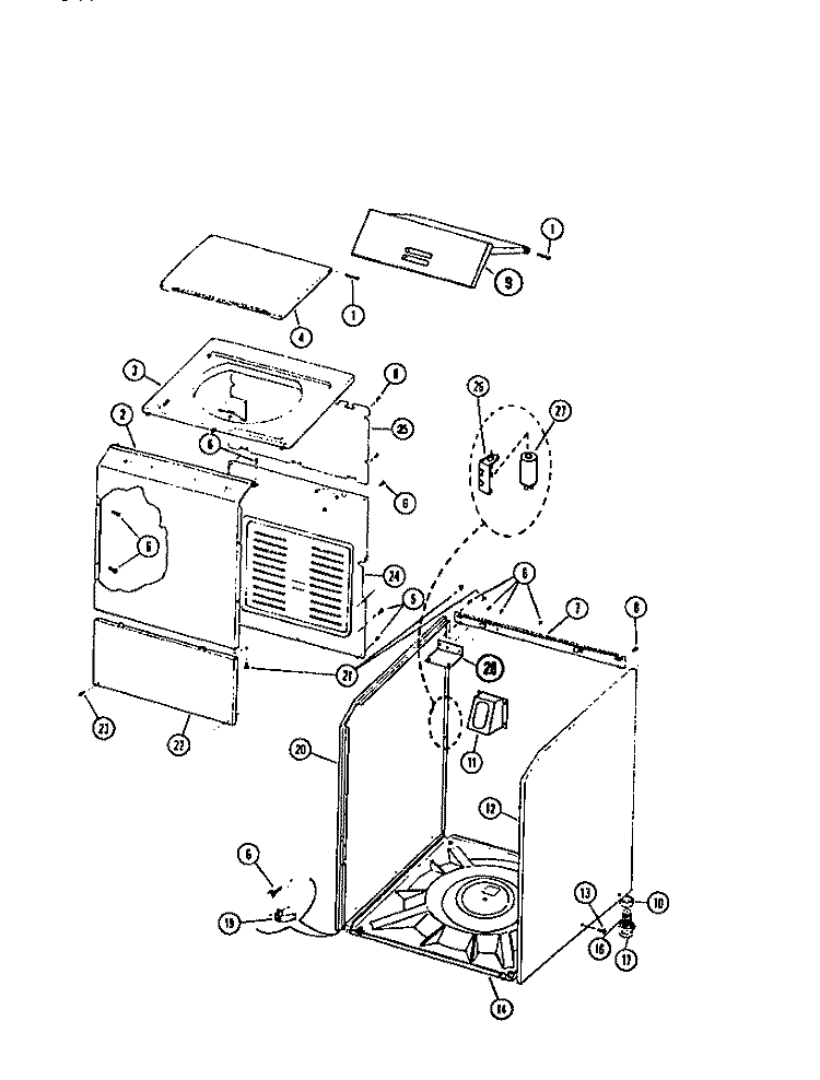 CABINET PARTS Diagram and Parts List for WA24P2WSFA  Gibson Washer