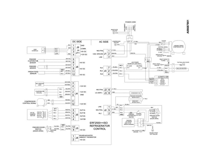 Wiring Diagram Diagram and Parts List for EI23BC32SS1  Electrolux Refrigerator