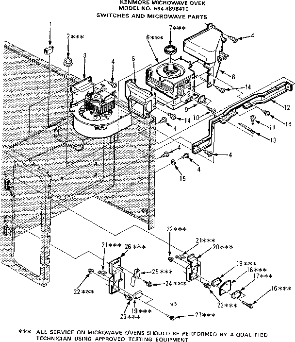 Switches And Microwave Parts Diagram and Parts List for 5648898410  Kenmore Microwave